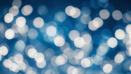 Blue background with glowing bokeh lights circles