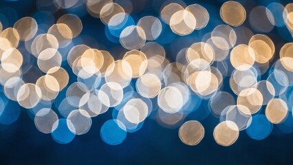 Blue background with glowing bokeh lights circles