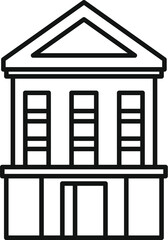 Line art icon of a big city hall building with columns facade