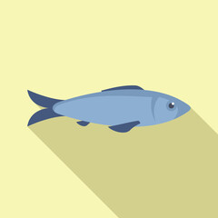 Atlantic herring fish swimming on a light yellow background