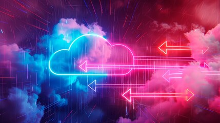 abstract cloud with neon light.