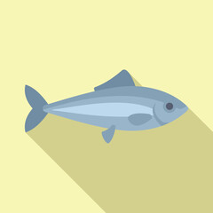 Minimalist illustration of an atlantic herring fish swimming underwater