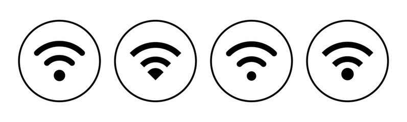 Wifi icon set. signal vector icon. Wireless  icon vector