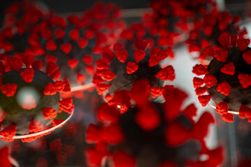 Explore a COVID-19 bacteria plastic model, revealing the virus's microscopic intricacies