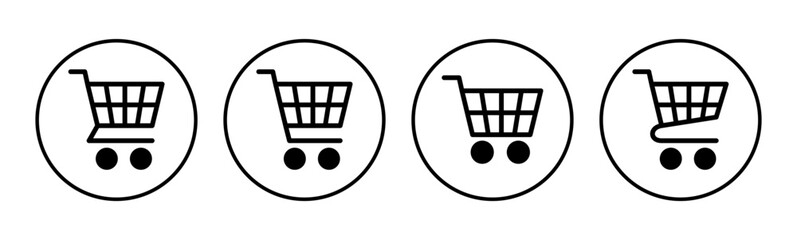 Shopping icon set. Shopping cart icon. Trolley icon vector