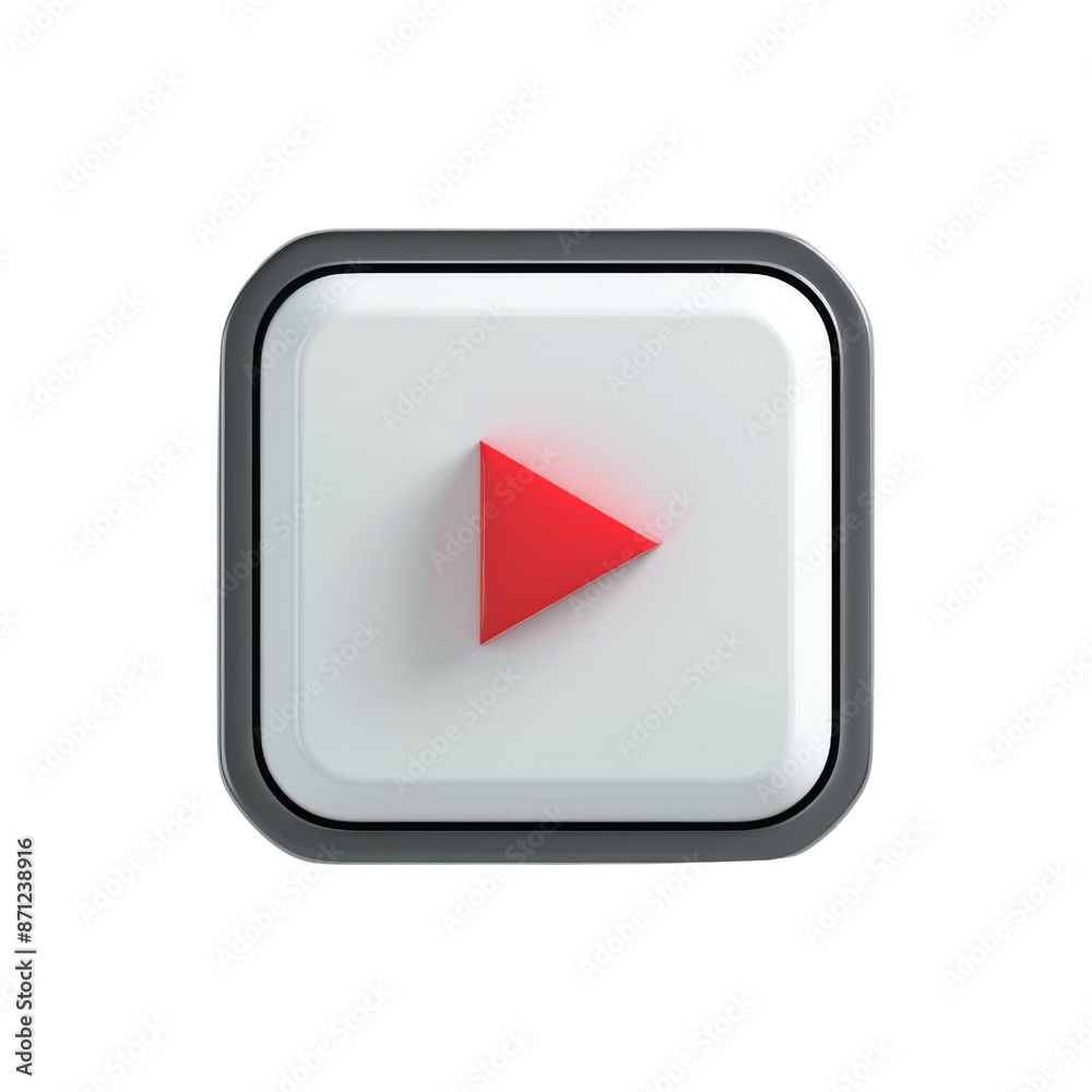 Wall mural play button icon 3d rendering