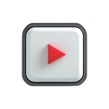 Play button icon 3d rendering