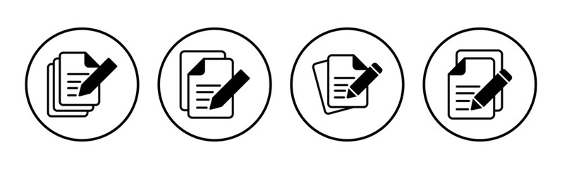 Note icon set. notepad icon vector. edit file. write icon