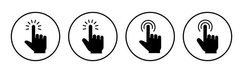 Hand click icon set. pointer icon vector. hand cursor icon vector
