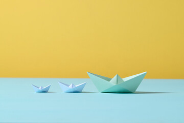 The big ship leads the small ones