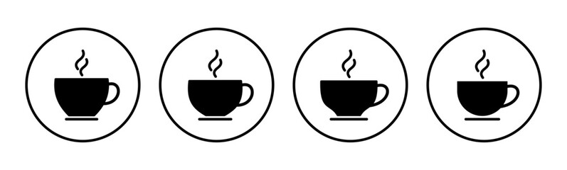 Coffee cup icon set. cup a coffee icon vector.