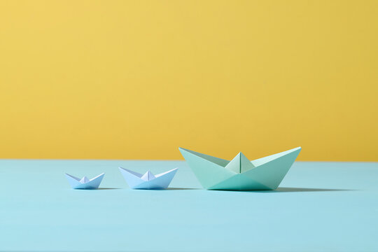 The big ship leads the small ones