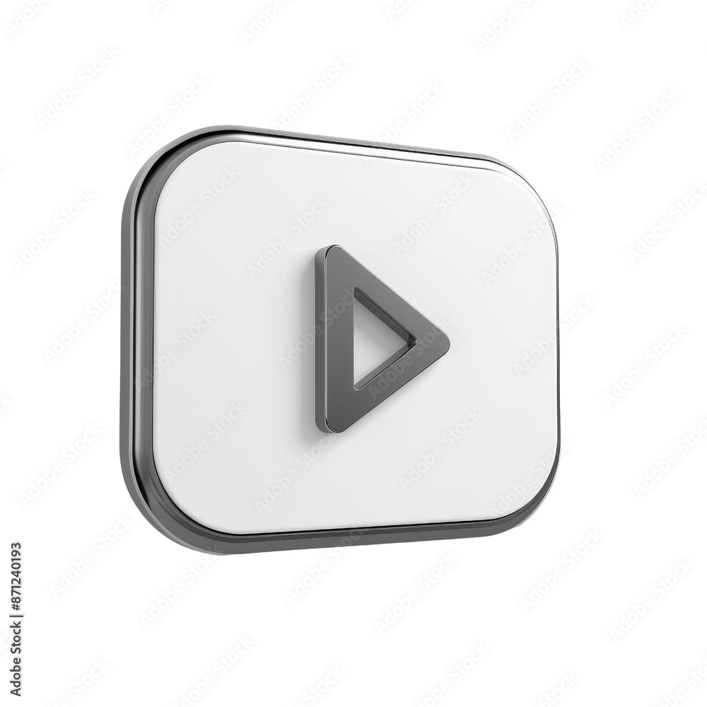 Wall mural play button icon 3d rendering