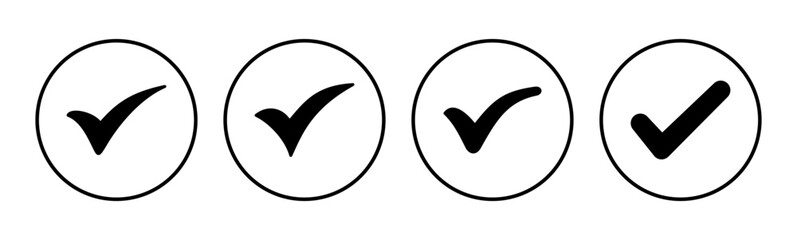 Check mark icon set. Check mark icon. Tick mark symbol vector