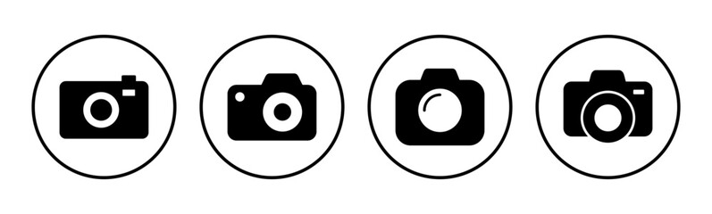 Camera icon set. photo camera icon. camera photography icon.