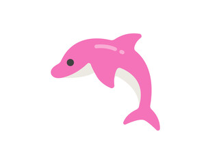 ピンク色のイルカのアイコンのイラスト
