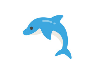 青色のイルカのアイコンのイラスト