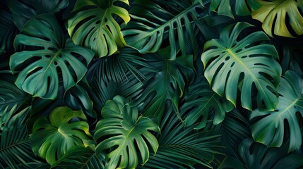 Tropical Green Leaf Background