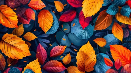 modern thanksgiving design with a pop art twist showcasing vibrant autumn foliage in colorful palette for a unique and contemporary look