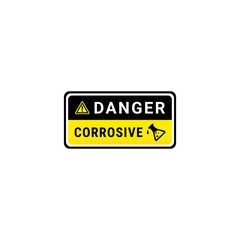 Corrosive label vector or corrosive warning label vector isolated. Best Corrosive label for warning sign on your product.