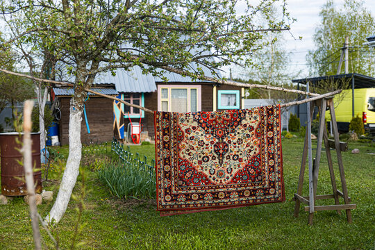 Authentic Cottage With Patterned Carpet Drying