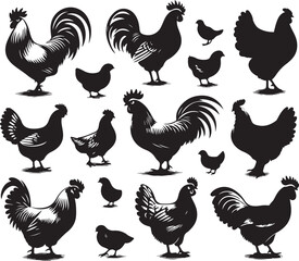 Chicken silhouette vector illustration