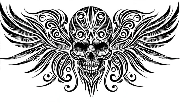 TRIBAL TATOO トライバル タトゥ 刺青 和柄 頭蓋骨ドクロ skull