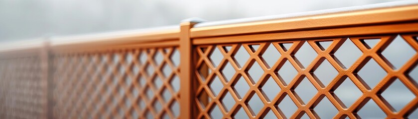 Closeup of a railing with intricate geometric patterns, railing, architectural detail