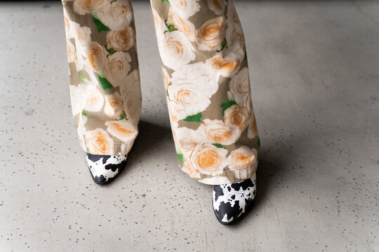 cowboy cow patter boots