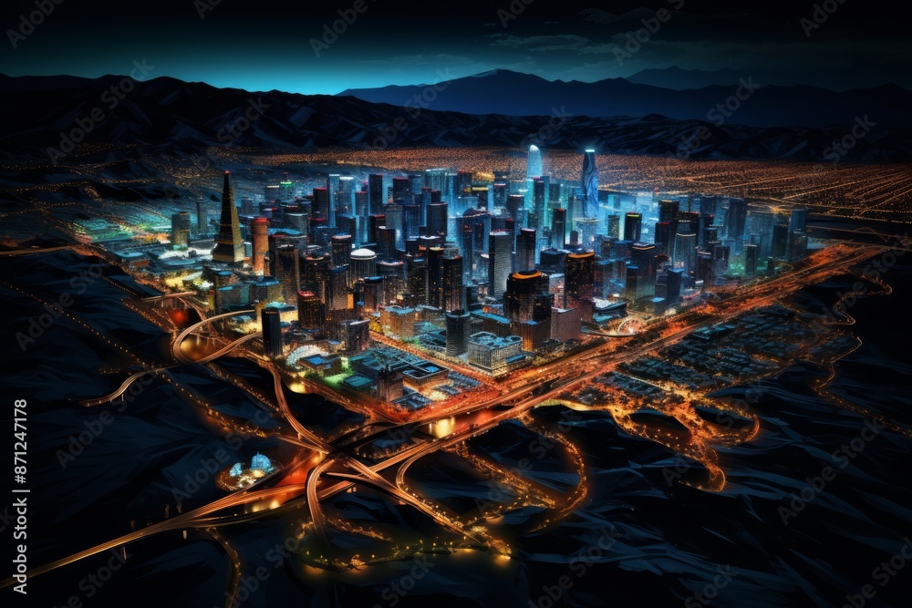 Wall mural azure dreamscape evening over las vegas.jpeg