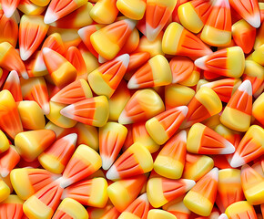 pattern of many candy corn traditional sweets orange sweets with red and whiteorange