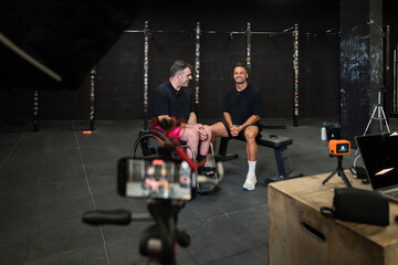Interview with a wheelchair athlete at the gym