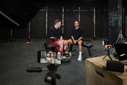 Interview with a wheelchair athlete at the gym