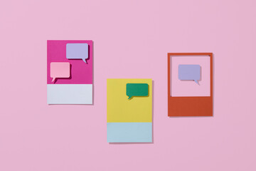 Text messaging frame idea. Creative design paper cut and craft