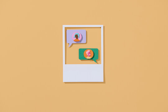 mobile chat boxes with texting message sign on the smartphone