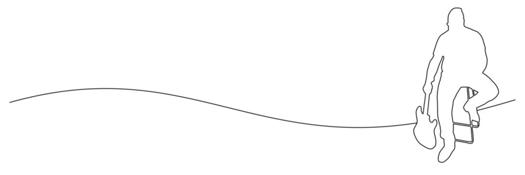 recommend clip art: line art guitar proses for men silhouette illustration background for a music day 