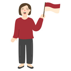 indonesia Celebrating Independence Day illustration.