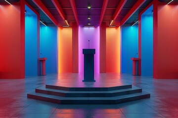 A group of university students organize a mock debate between the candidates running for student government, allowing students to learn more about their platforms