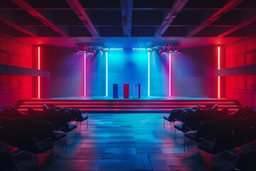 A group of university students organize a mock debate between the candidates running for student government, allowing students to learn more about their platforms