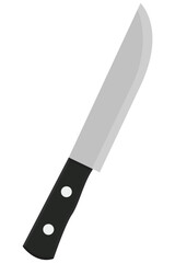 Flat icon of kitchen knife isolated on white background.