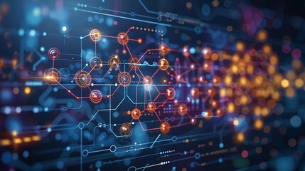 Fototapeta premium Graphic explaining the impact of machine learning in personalized medicine and healthcare diagnostics. , Minimalism,