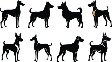 Dog vector silhouette illustration