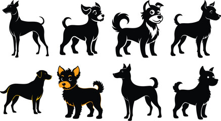 Dog vector silhouette illustration