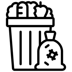 garbage icon illustration design with outline