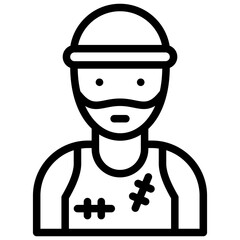 homeless icon illustration design with outline