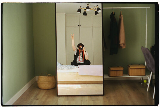 self-portrait at home