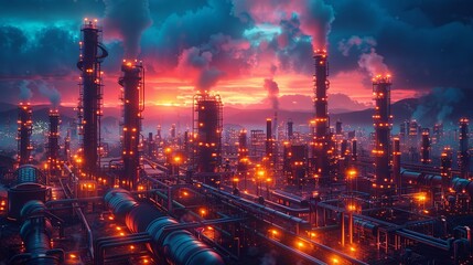 Conceptual artwork exploring digital transformation in traditional industries like manufacturing and finance. , Minimalism,