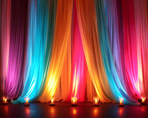 colorful curtains for photo background generated by ai