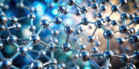 Abstract molecular structure with blurred background and high depth of field, Artificial intelligence, intricate