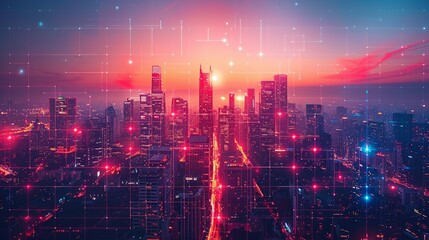 Fototapeta premium Artistic representation of fintech disruptors and their impact on financial services. , Minimalism,